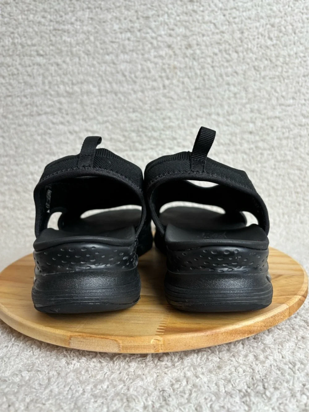 Skechers Sandals Womens 10 Black Arch Fit City Catch Open Toe